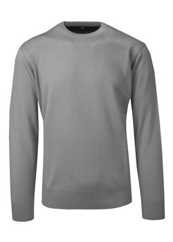 Sweter Męski Szary Wełniany, z Okrągłym Dekoltem, U-neck -HOVARD SWKOWhvrd501uAGRI ze sklepu JegoSzafa.pl w kategorii Swetry męskie - zdjęcie 133009305