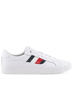 Buty Tommy Hilfiger Signature Detailing Leather Trainers FM0FM04140-YBR - białe ze sklepu streetstyle24.pl w kategorii Trampki męskie - zdjęcie 142624605