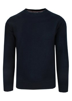 Sweter Ciemny Granatowy Melanżowy Okrągły Dekolt Męski Jednokolorowy -BRAVE SOUL SWBRSAW22PARSECdarknavymix ze sklepu JegoSzafa.pl w kategorii Swetry męskie - zdjęcie 145964735