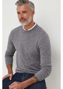 United Colors of Benetton sweter wełniany męski kolor szary lekki ze sklepu ANSWEAR.com w kategorii Swetry męskie - zdjęcie 163349096