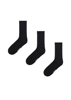 Cropp - 3 pack długich czarnych skarpet basic - czarny ze sklepu Cropp w kategorii Skarpetki damskie - zdjęcie 163440899