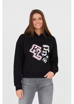 KARL LAGERFELD Czarna bluza Ikonik, Rozmiar L ze sklepu outfit.pl w kategorii Bluzy damskie - zdjęcie 167785688