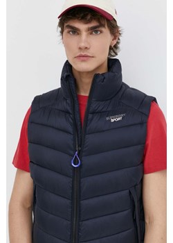 Superdry bezrękawnik męski kolor granatowy zimowy ze sklepu ANSWEAR.com w kategorii Kamizelki męskie - zdjęcie 170733459
