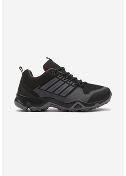 Czarno-Szare Płaskie Sznurowane Buty Sportowe z Ozdobnymi Paskami i Podeszwą Ellita ze sklepu born2be.pl w kategorii Buty sportowe męskie - zdjęcie 172338107