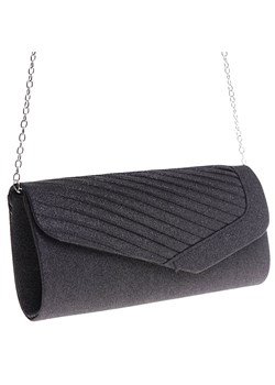 Czarna błyszcząca kopertowa torebka z łańcuszkiem /H2 K12 TB603 G100/ ze sklepu Pantofelek24.pl w kategorii Kopertówki - zdjęcie 179049285