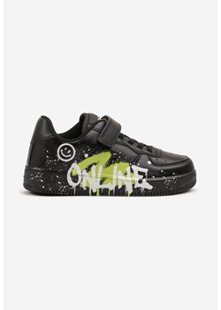 Czarne Buty Sportowe Sneakersy Zdobione Efektem Graffiti Rallimi ze sklepu born2be.pl w kategorii Buty sportowe dziecięce - zdjęcie 179375886