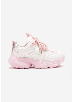 Biało-Różowe Buty Sportowe Sneakersy ze Skórzaną Wkładką i Napisem Rivreti ze sklepu born2be.pl w kategorii Buty sportowe dziecięce - zdjęcie 179512497