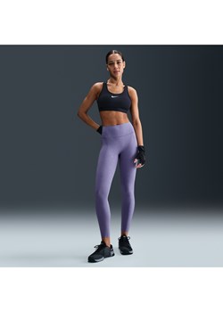 Damskie legginsy 7/8 z wysokim stanem i kwiatowym wzorem zapewniające średnie wsparcie Nike Universa - Fiolet ze sklepu Nike poland w kategorii Spodnie damskie - zdjęcie 181960358