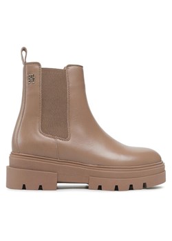 Sztyblety Tommy Hilfiger Monochromatic Chelsea Boot FW0FW06899 Beżowy ze sklepu eobuwie.pl w kategorii Workery damskie - zdjęcie 183970079